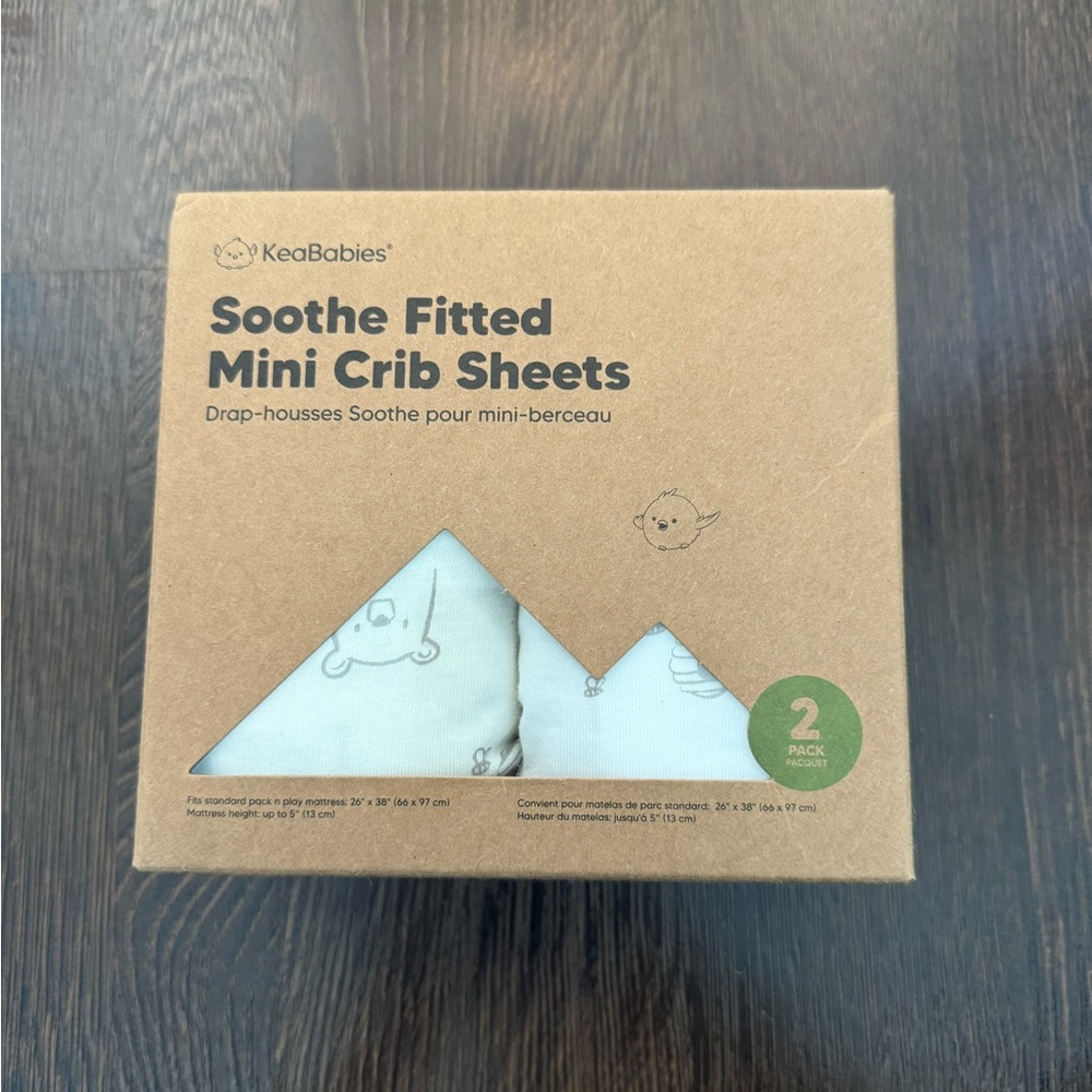 KeaBabies Soothe Fitted Mini Crib Sheets